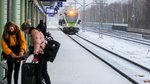 two women near railway station in Finland